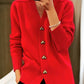 Cardigan Donna Invernale Casual in Filato di Lana con Bottoni