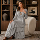 🏆👗 Abito midi a balze con dettaglio a forma di cuore – Taglio ad A che valorizza la silhouette, tessuto leggero e grazioso dettaglio a forma di cuore – Perfetto per i viaggi e le feste, spedizione gratuita