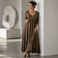🏆👗 Abito midi a balze con dettaglio a forma di cuore – Taglio ad A che valorizza la silhouette, tessuto leggero e grazioso dettaglio a forma di cuore – Perfetto per i viaggi e le feste, spedizione gratuita