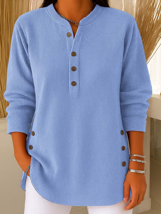 💃Ultimo giorno 50% di sconto⏰Maglia a maniche lunghe, lavorata a maglia larga, in tessuto tinta unita con scollo rotondo da donna
