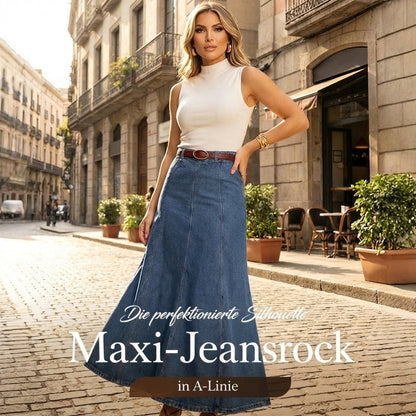 🎁Novità 2026: SCONTO DEL 50%👗Gonna lunga da donna in denim – Vita alta e taglio a trapezio