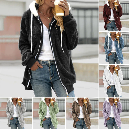 ⏰ Ultimo Giorno di Saldi – SCONTO 50% ✨Acquistane 2 e la spedizione è gratuita - Giacca ampia e calda con cappuccio e cerniera