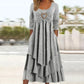 🏆👗 Abito midi a balze con dettaglio a forma di cuore – Taglio ad A che valorizza la silhouette, tessuto leggero e grazioso dettaglio a forma di cuore – Perfetto per i viaggi e le feste, spedizione gratuita