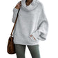 Maglione da donna con collo a cappuccio e tasche