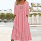 🏆👗 Abito midi a balze con dettaglio a forma di cuore – Taglio ad A che valorizza la silhouette, tessuto leggero e grazioso dettaglio a forma di cuore – Perfetto per i viaggi e le feste, spedizione gratuita