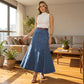 🎁Novità 2026: SCONTO DEL 50%👗Gonna lunga da donna in denim – Vita alta e taglio a trapezio