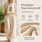 Set composto da top a maniche corte e pantaloni a gamba larga da donna