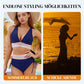 👙 SCONTO LIMITATO DEL 50%! Set bikini a due pezzi in stile patchwork, costume da bagno da donna con scollo a V e vita alta, 2 colori