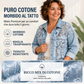 Giacca da donna in denim con patchwork di pizzo floreale dal taglio ampio