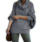 Maglione da donna con collo a cappuccio e tasche