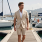👔🩳 Set completo da due pezzi lussuoso ed elegante, adatto a tutte le occasioni🔥 (Realizzato in tessuto fresco come il ghiaccio, leggero e traspirante)🔥