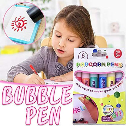 🥳SVENDITA FOLLE 2026🥳💞OLTRE 50.000 ESEMPLARI VENDUTI!🎄🎁Pennarelli magici per popcorn con effetto bolle, pennarelli per popcorn attivabili con il calore, pennarelli artistici 3D fai-da-te per progetti creativi per bambini