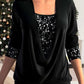 🎁VENDITA DELL'ULTIMO GIORNO - 49% DI SCONTO🎁Top due pezzi finto smocked con paillettes