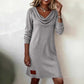 📢 Befristetes Angebot 50% RABATT 👗 Damen Langarm-Knittkleid mit Schal-Ausschnitt – Weicher Stoff & schmeichelhafte Silhouette ✅ | Gemütliche Eleganz & vielseitiger Winterstil ✨