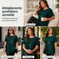 🔥 OFFERTA LIMITATA – 50% OFF!👚🔥Camicetta plissettata a maniche corte taglie forti da donna, top ampio che nasconde la pancia