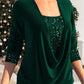 🎁VENDITA DELL'ULTIMO GIORNO - 49% DI SCONTO🎁Top due pezzi finto smocked con paillettes
