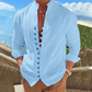 👕 Sconto del 50%!🌊 Camicia casual da uomo con collo alto e maniche lunghe