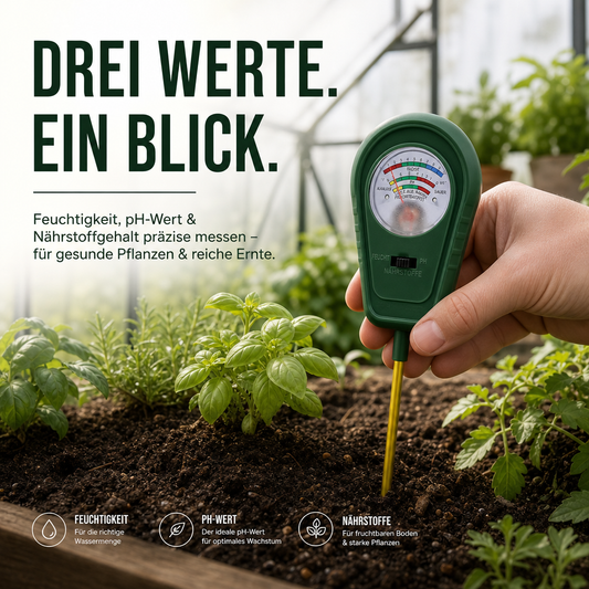 🌱 SCONTO DEL 50%! 🔥 Analizzatore del terreno 3 in 1 con indicatore a lancetta – Misura pH, umidità e luce – Ideale per giardini, prati o piante in vaso – Facile da installare senza batterie 🌿