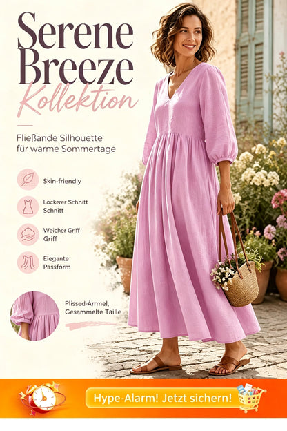 💕Nuovo arrivo: SCONTO DEL 50%👗Abito lungo da donna con scollo a V e pieghe