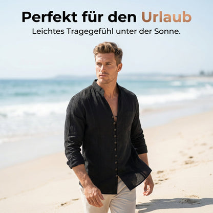 👕 Sconto del 50%!🌊 Camicia casual da uomo con collo alto e maniche lunghe
