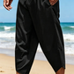 Pantaloni capri casual da uomo a zampa