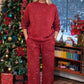 ⏰ Ultimo Giorno di Saldi – SCONTO 50% ✨ Set di 2 Pezzi Pullover Luccicante e Pantaloni da Donna