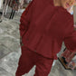 🔥Vendita calda 2025🔥 Set da 2 pezzi, top e pantaloni con cappuccio con coulisse da donna