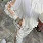 🔥Vendita calda 2025🔥 Set da 2 pezzi, top e pantaloni con cappuccio con coulisse da donna