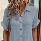 🌷Saldi: sconto del 50%💥Abito-camicia casual da donna con bottoni, maniche corte e tasche