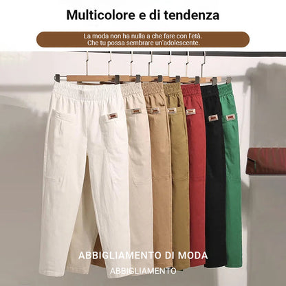 ✨Promozione Incredibile: Sconto del 49%✨Pantaloni da Donna in Cotone con Vita Elastica