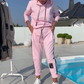 Set 2 pezzi casual da donna: felpa con cappuccio e pantaloni da jogging