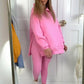 Completo alla Moda da Donna in 2 Pezzi: Felpa con Cappuccio e Pantaloni
