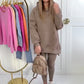 Completo alla Moda da Donna in 2 Pezzi: Felpa con Cappuccio e Pantaloni