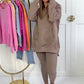 Completo alla Moda da Donna in 2 Pezzi: Felpa con Cappuccio e Pantaloni
