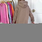 Completo alla Moda da Donna in 2 Pezzi: Felpa con Cappuccio e Pantaloni