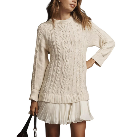 💗ULTIMO GIORNO -50% DI SCONTO💗Miniabito in maglia intrecciata da donna
