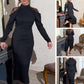 🎁Saldi scottanti 41% DI SCONTO⏳Elegante abito midi da donna con collo alto e retro in pizzo