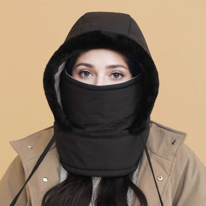 Cappello Termico Spesso Foderato in Peluche con Maschera per il Viso per Uomini e Donne