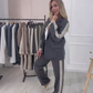 Set 2 pezzi con blazer e pantaloni a righe laterali alla moda