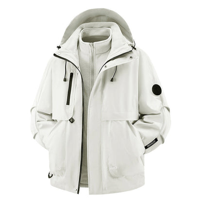 Giacca outdoor unisex🏔️3 in 1 antivento e impermeabile -👍Fodera isolante e cappuccio staccabile!