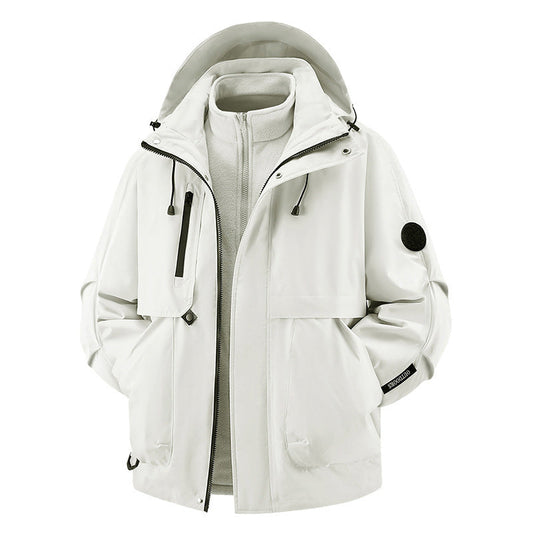 Giacca outdoor unisex🏔️3 in 1 antivento e impermeabile -👍Fodera isolante e cappuccio staccabile!