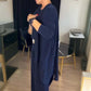 Elegante set 3 pezzi composto da cardigan lungo, top e pantaloni