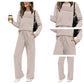 Set donna top girocollo e pantaloni con couliss