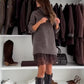 Maglione con collo alto e miniabito da donna
