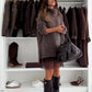 Maglione con collo alto e miniabito da donna