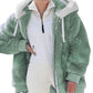 🔥 SCONTO DEL 50%! ✨ Giacca in pile da donna con fodera in sherpa - Cappuccio regolabile, tasca nascosta, ideale per un inverno elegante 🧥❄️