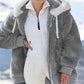 🔥 SCONTO DEL 50%! ✨ Giacca in pile da donna con fodera in sherpa - Cappuccio regolabile, tasca nascosta, ideale per un inverno elegante 🧥❄️
