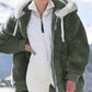 🔥 SCONTO DEL 50%! ✨ Giacca in pile da donna con fodera in sherpa - Cappuccio regolabile, tasca nascosta, ideale per un inverno elegante 🧥❄️