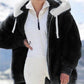 🔥 SCONTO DEL 50%! ✨ Giacca in pile da donna con fodera in sherpa - Cappuccio regolabile, tasca nascosta, ideale per un inverno elegante 🧥❄️
