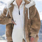 🔥 SCONTO DEL 50%! ✨ Giacca in pile da donna con fodera in sherpa - Cappuccio regolabile, tasca nascosta, ideale per un inverno elegante 🧥❄️